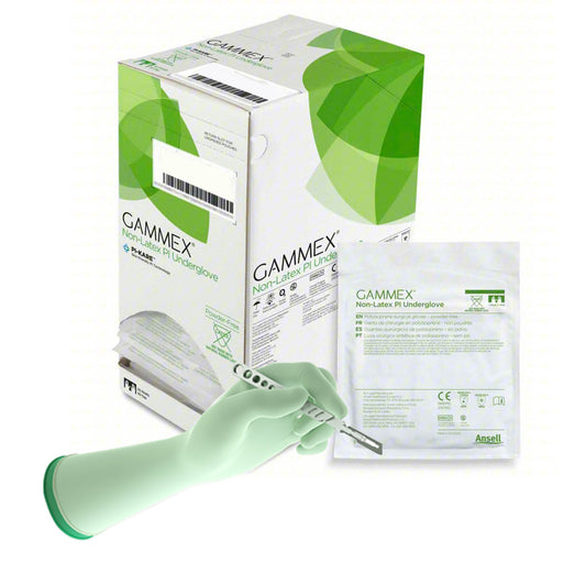 Bosma 71-AN872 GAMMEX Non-Latex PI Underglove Surgical Gloves Sterile Powder-Free Green Surgical Undergloves – 50 Pairs/Box, 4 Boxes/Case