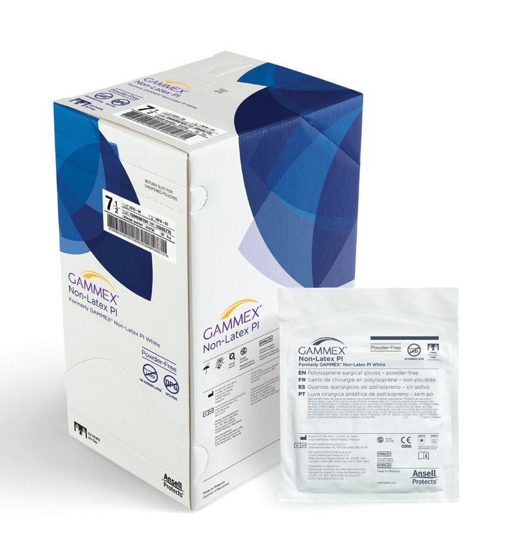 Bosma 71-AN857 GAMMEX® Non-Latex PI Sterile Polyisoprene Standard Cuff Length Micro-Textured White Chemo Tested - 50pr/bx 4bx/cs