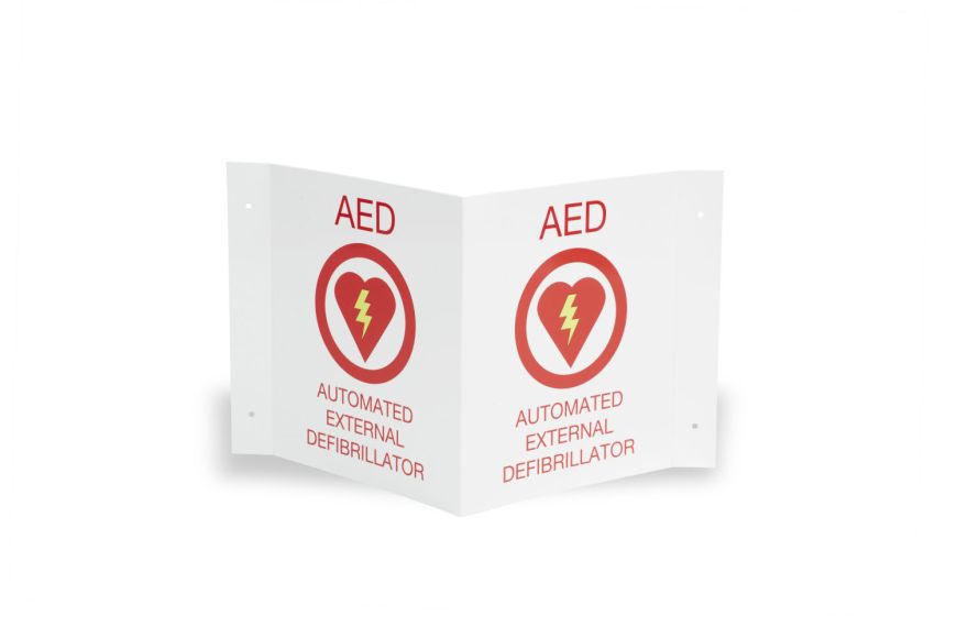 Zoll Medical 8000-0825 AED Wall Sign Kit, One Flush And One 3-D Wall Sign