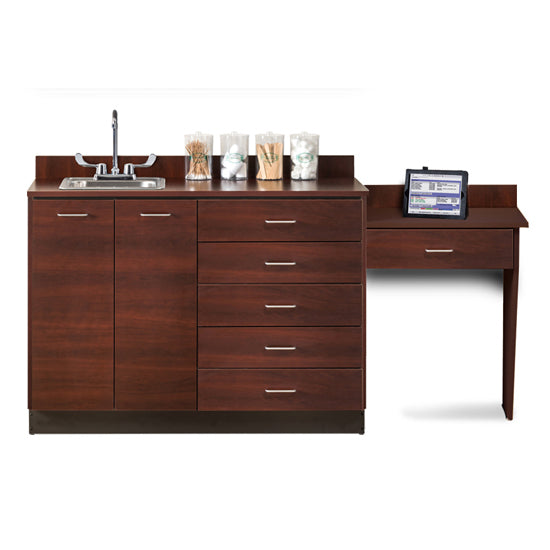 Clinton 8048-99 Base Cabinet Set with 2 Doors, 5 Drawers and Desk