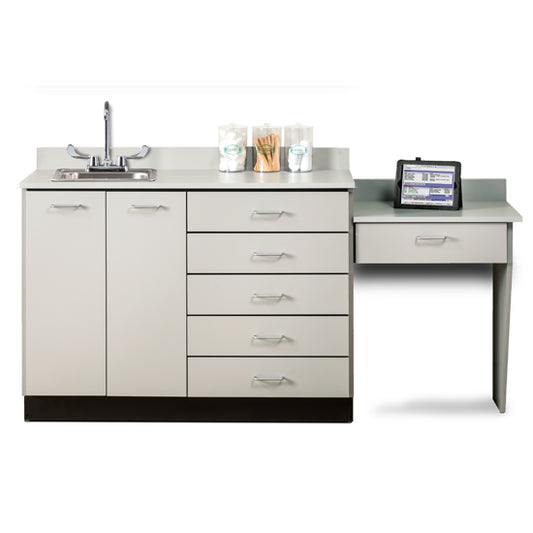 Clinton 8048-99 Base Cabinet Set with 2 Doors, 5 Drawers and Desk