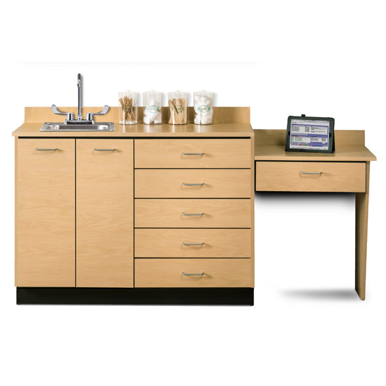 Clinton 8048-99 Base Cabinet Set with 2 Doors, 5 Drawers and Desk