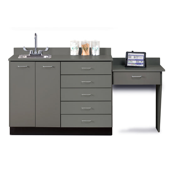 Clinton 8048-99 Base Cabinet Set with 2 Doors, 5 Drawers and Desk
