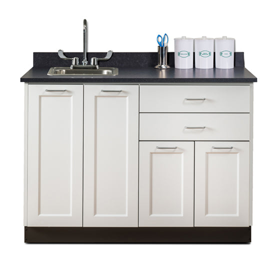 Clinton 8648 48" Fashion Finish, Base Cabinet with 4 Doors and 2 Drawers