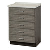 Clinton 8805-AF Fashion Finish, Molded Top Treatment Cabinet with 5 Drawers