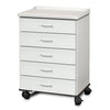 Clinton 8950-AF Fashion Finish, Molded Top, Mobile Treatment Cabinet with 5 Drawers