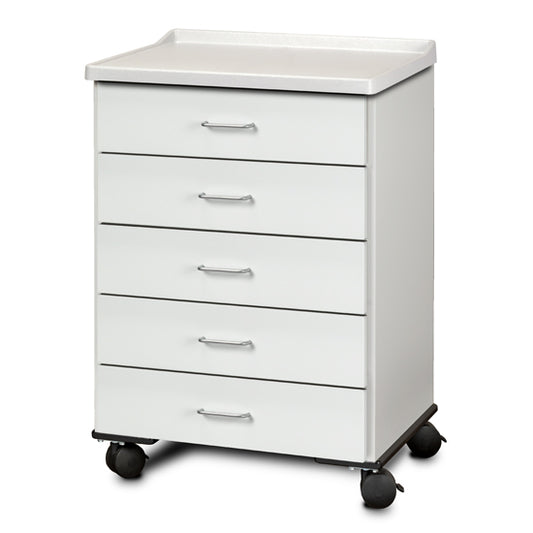 Clinton 8950-AF Fashion Finish, Molded Top, Mobile Treatment Cabinet with 5 Drawers