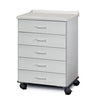 Clinton 8950-A Molded Top, Mobile Treatment Cabinet with 5 Drawers
