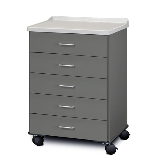 Clinton 8950-A Molded Top, Mobile Treatment Cabinet with 5 Drawers