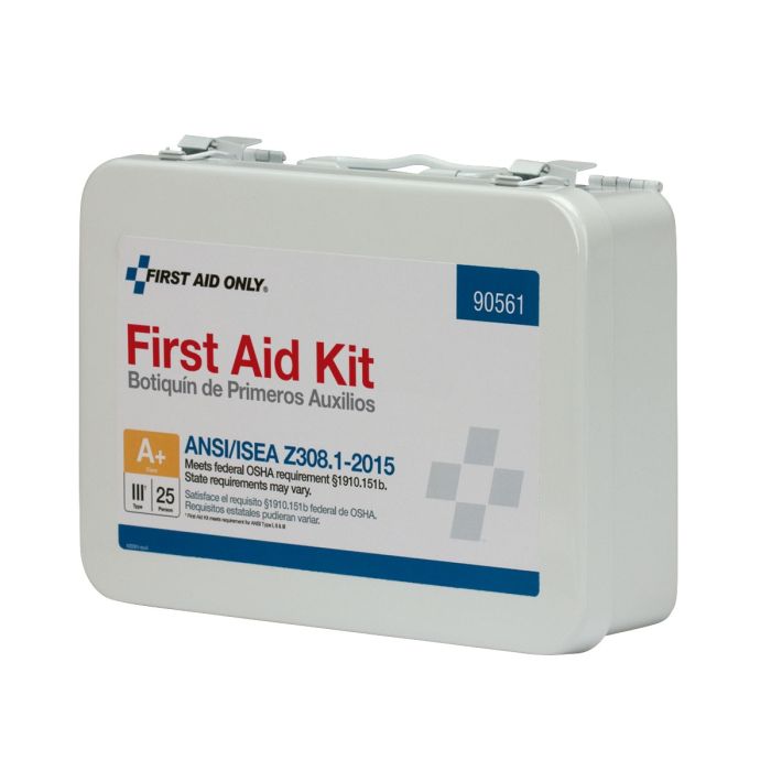 First Aid Only 90561 25 Person First Aid Kit, ANSI 2015 Class A+, Metal Case