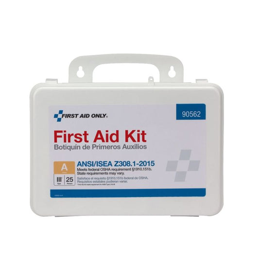 First Aid Only 90562 25 Person First Aid Kit, ANSI 2015 Class A,  Plastic Case