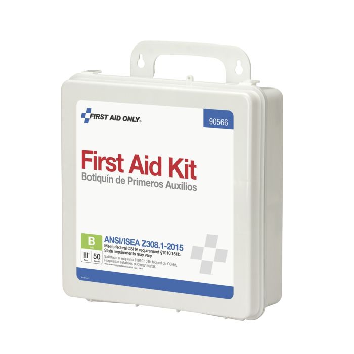 First Aid Only 90566 50 Person First Aid Kit, ANSI 2015 Class B, Plastic Case