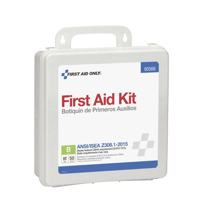 First Aid Only 90566 50 Person First Aid Kit, ANSI 2015 Class B, Plastic Case