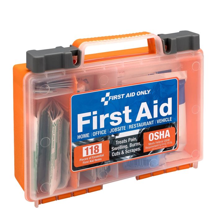 First Aid Only 91063 25 Person Bulk Clear Front, 118 Pieces, Plastic Case