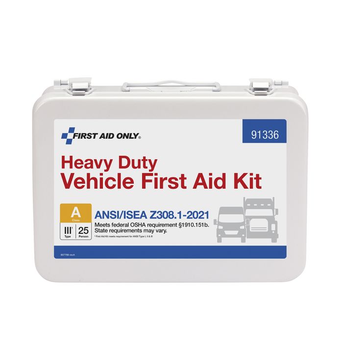 First Aid Only 91336 25 Person ANSI 2021 Class A, Heavy Duty Vehicle Metal First Aid Kit