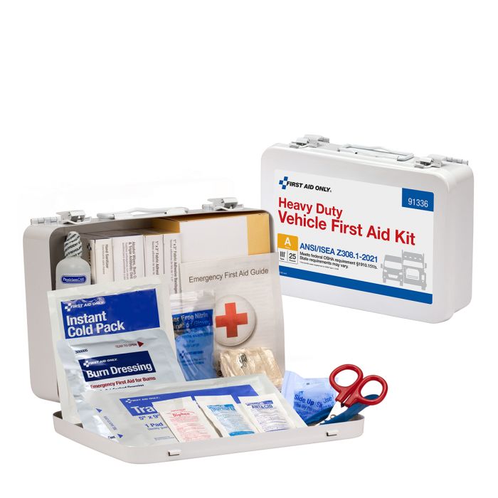 First Aid Only 91336 25 Person ANSI 2021 Class A, Heavy Duty Vehicle Metal First Aid Kit