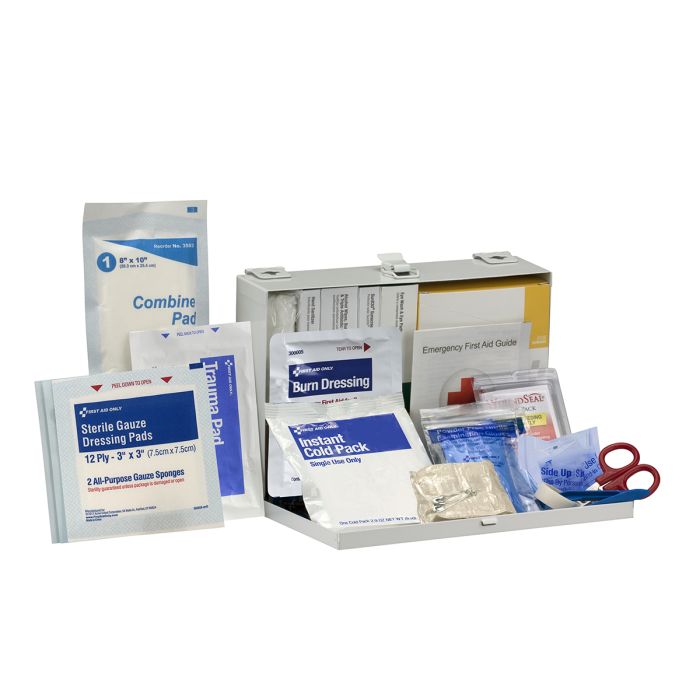 First Aid Only 91350 25 Person ANSI 2021 Class A, Contractor Metal First Aid Kit