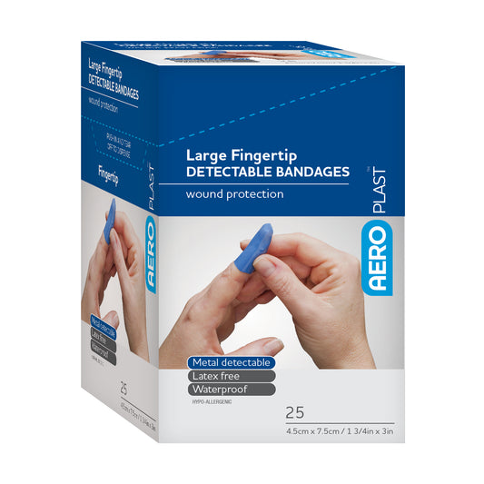 Aero Healthcare AD1002US AeroPlast™ Detectable Large Fingertip Bandages 25/box