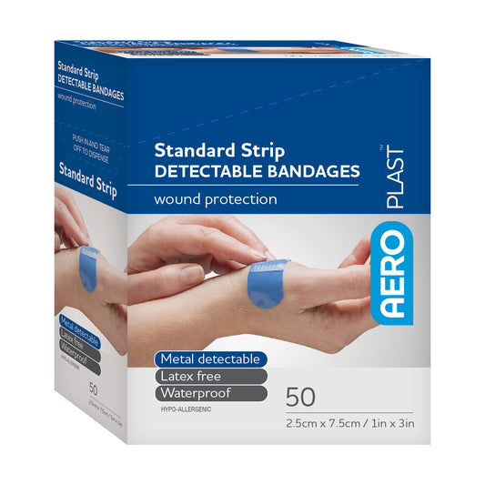 Aero Healthcare AD1050US AeroPlast™ Detectable X-Wide Strip Bandages 1in x 3in 50/box