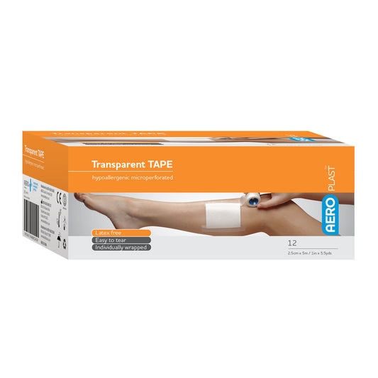 Aero Healthcare AT25 AeroPlast™ Transparent Plastic Tape 1in x 5.5yds