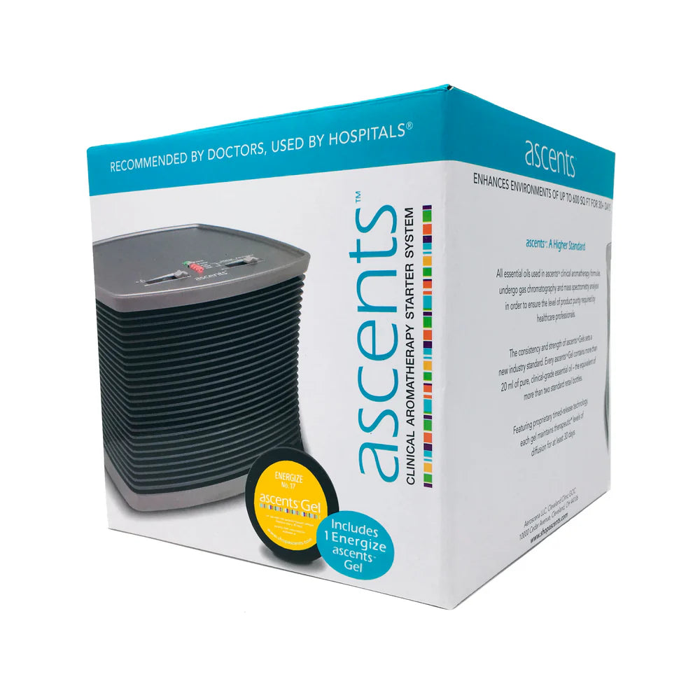 Ascents 3101 Energize No. 17 Clinical Aromatherapy Starter System – Waterless Diffuser & Energize Gel Bundle for Energy & Mood Support