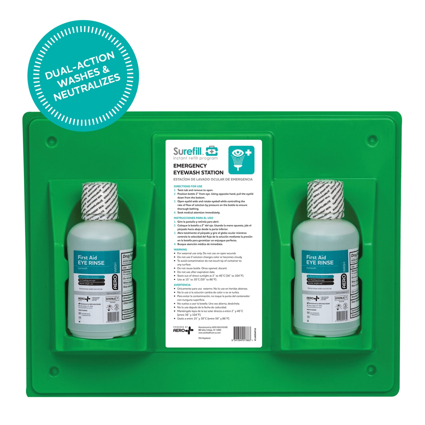 Aero Healthcare AKEWP16US Surefill® Emergency Eyewash Station 16oz