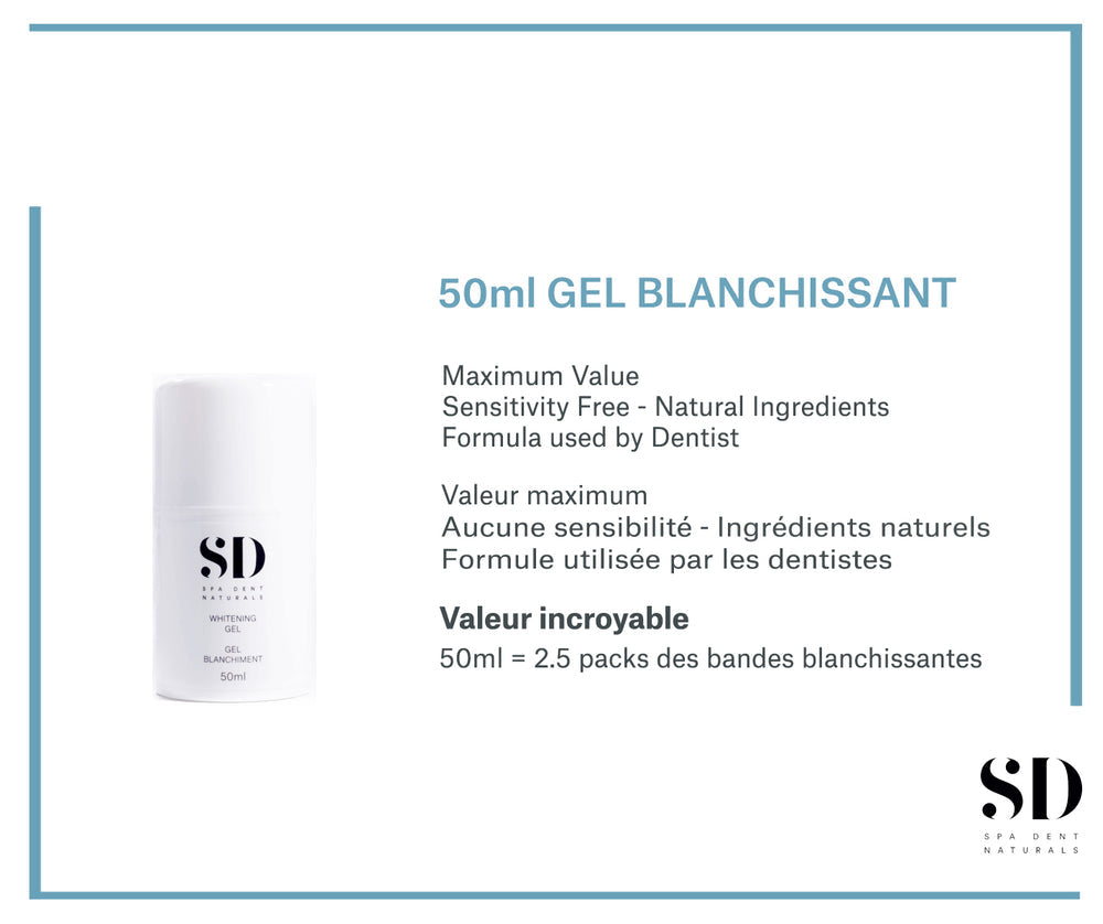 SpaDent Naturals A125005 Whitening Gel Pump 50ml - Case of 5