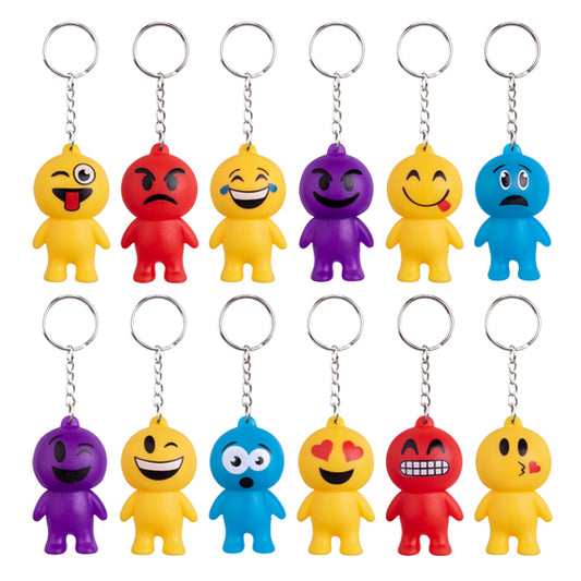 Sherman Specialty JV531 2 1/2" Emoticon Keychain Assortment, 12 Per Pack