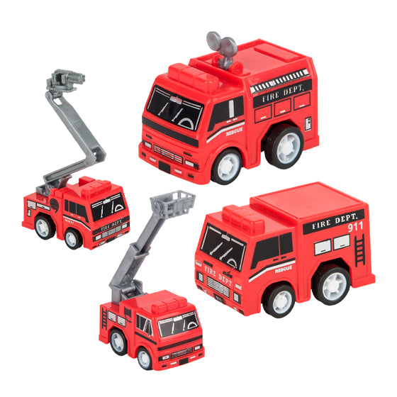 Sherman Specialty JV562 2" Pullback fire trucks, 24 Per Pack