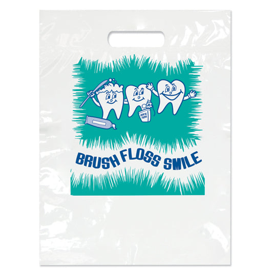 Sherman Specialty LBG12 Large Brush/Floss/Smile Bag, 100 Per Pack