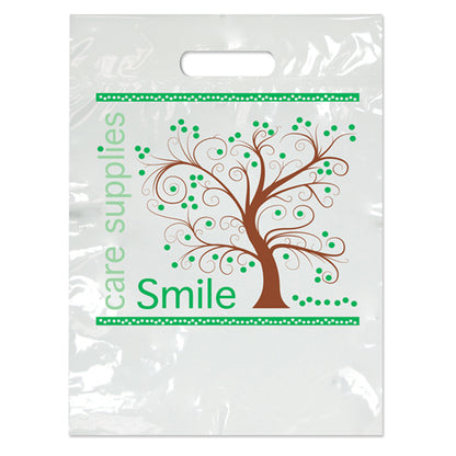 Sherman Specialty LBG97 Large Two Color Tree Smiles Bag, 100 Per Pack