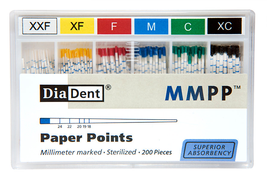 Diadent MP202-304 Paper Point Cell Pack #M, 200 Pts/Box