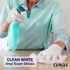 Dash Medical NV100 Nuvo™ White Vinyl Exam Gloves (Case) Palm: 3.1 Mil | Finger: 2.4 Mil, 100/Box, 10 Boxes/Case