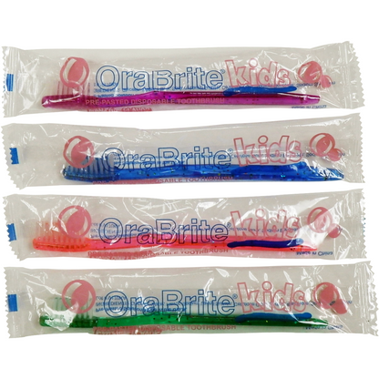 Oraline ORA10930 Pre-Pasted Disposable Toothbrush  - Bubblegum Fluoride Kids Sparkle Toothbrush 144/Case (144/Case)