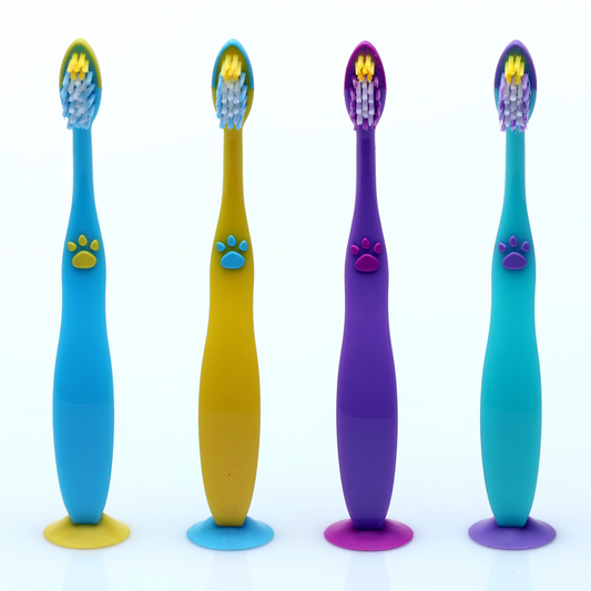 Oraline ORA16902B Child Stage 3 Suction Cup Toothbrush  - 4 Color Assorted Kids Dental Brush (72/Case)