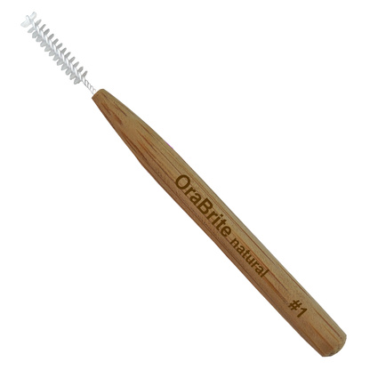 Oraline ORA20081 OraBrite Bamboo Interdental Brush #1  - Small Cone Profile Eco-Friendly Dental Cleaner for Bridges & Implants  (72/Case)