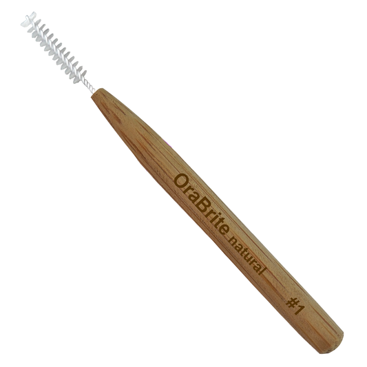 Oraline ORA20081 OraBrite Bamboo Interdental Brush #1  - Small Cone Profile Eco-Friendly Dental Cleaner for Bridges & Implants  (72/Case)