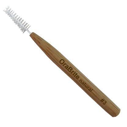 Oraline ORA20082 OraBrite Bamboo Interdental Brush #3  - Medium Cone Profile Eco-Friendly Dental Cleaner for Bridges, Implants & Orthodontic Care  (72/Case)
