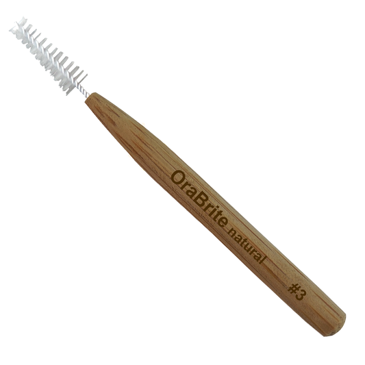 Oraline ORA20082 OraBrite Bamboo Interdental Brush #3  - Medium Cone Profile Eco-Friendly Dental Cleaner for Bridges, Implants & Orthodontic Care  (72/Case)