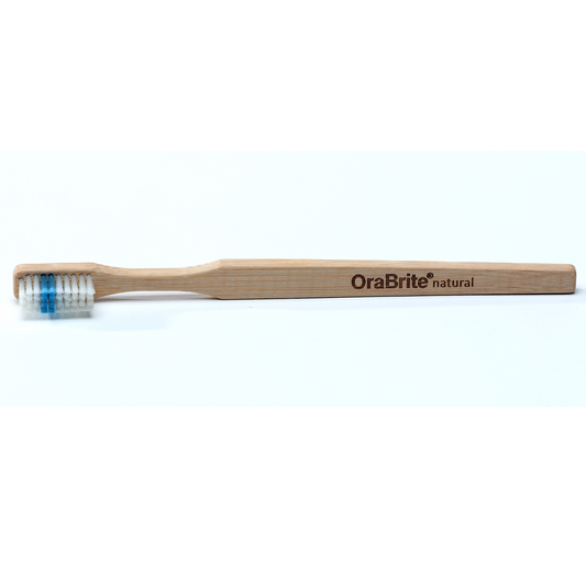 Oraline ORA22920 OraBrite Adult Fresh Mint Prepasted Bamboo Toothbrush with Travel Cap & Pick  - Eco-Friendly Ready-to-Use Oral Care Kit  (72/Case)