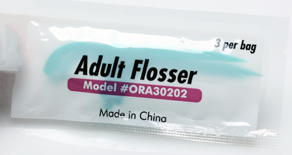 Oraline ORA30202 Flexible Security Floss Picks with Rubber Tip  - Safe Interdental Cleaning Flossers for Institutional Oral Care  (144/Case)