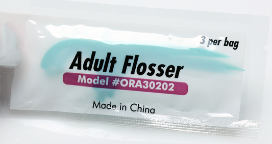 Oraline ORA30202 Flexible Security Floss Picks with Rubber Tip  - Safe Interdental Cleaning Flossers for Institutional Oral Care  (144/Case)
