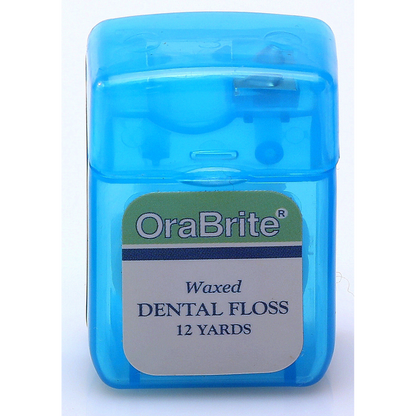 Oraline ORA33810 OraBrite Waxed Nylon Dental Floss  - 12 Yard Mint Waxed Floss in Patient-Size Dispenser  (144/Case)