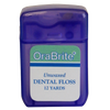 Oraline ORA33820 OraBrite Unwaxed Nylon Dental Floss  - 12 Yard Patient-Size Dental Floss Dispenser for Effective Plaque Removal  (144/Case)