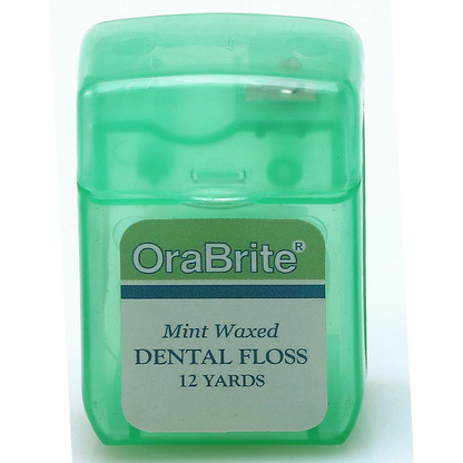 Oraline ORA33830 OraBrite Mint Waxed Nylon Dental Floss  - 12 Yard Pocket-Size Dental Floss Dispenser for Daily Oral Care  (144/Case)