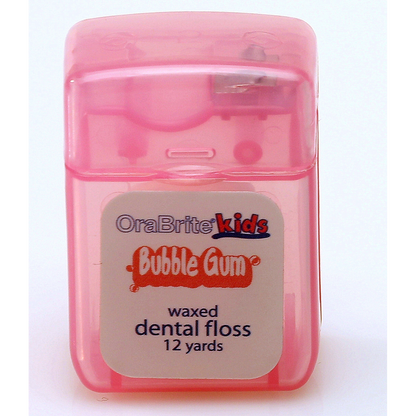 Oraline ORA33840 OraBrite Bubblegum Waxed Nylon Dental Floss  - 12 Yard Child-Friendly Dental Floss in Pocket-Size Dispenser  (144/Case)