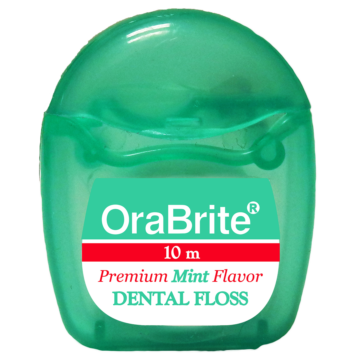 Oraline ORA48032 OraBrite PTFE Mint Dental Floss  - 10 Meter Pocket Dispenser for Smooth, Shred-Resistant Interdental Cleaning  (144/Case)