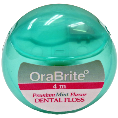 Oraline ORA48037 OraBrite PTFE Mint Dental Floss  - 4 Meter Ultra-Smooth Pocket Dispenser for Tight Interdental Cleaning  (144/Case)