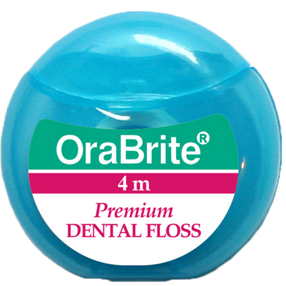 Oraline ORA48038 OraBrite PTFE Mint Dental Floss  - 4 Meter Plain Ultra-Smooth Pocket Dispenser for Tight Interdental Cleaning  (144/Case)