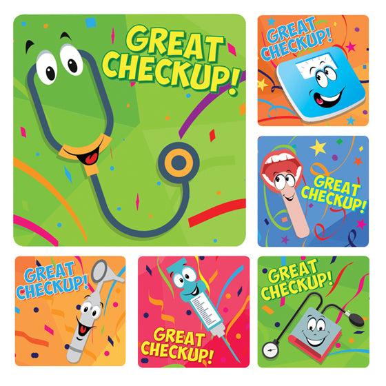 Sherman Specialty PS644 Great Check-Up Stickers (100), 100 Per Roll